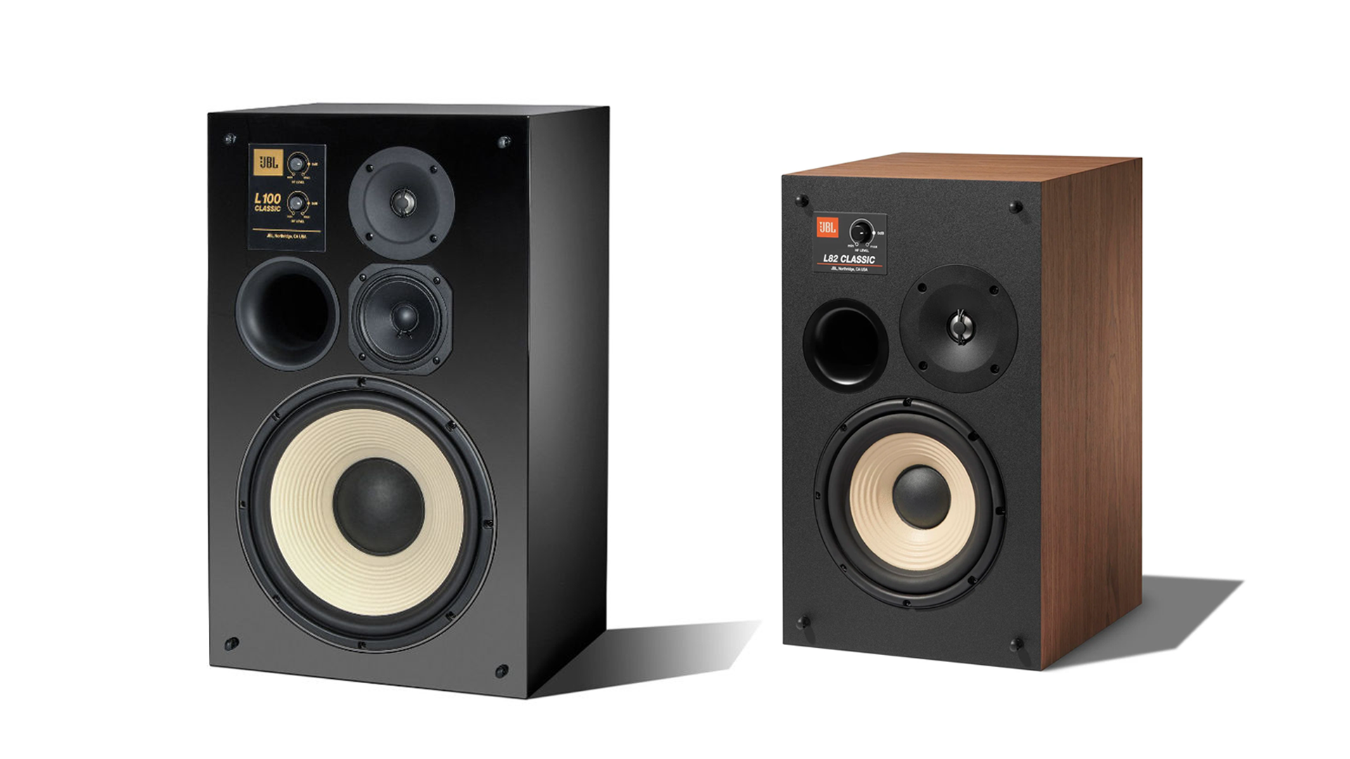 JBL L100 Classik MKII Black edition (3-väg) och JBL L82 Classic (2-väg)