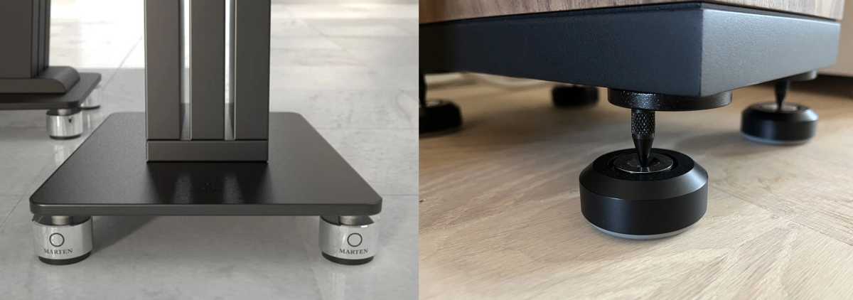 Dämpkuddar och spikes för högtalare och högtalarstativ