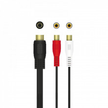 DIN5-pin Male - 2xRCA Female 0.2m w/ground